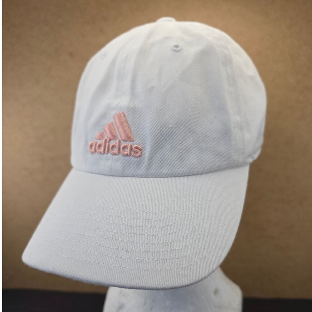 Adidas climalite white baseball cap pink embroidered logo